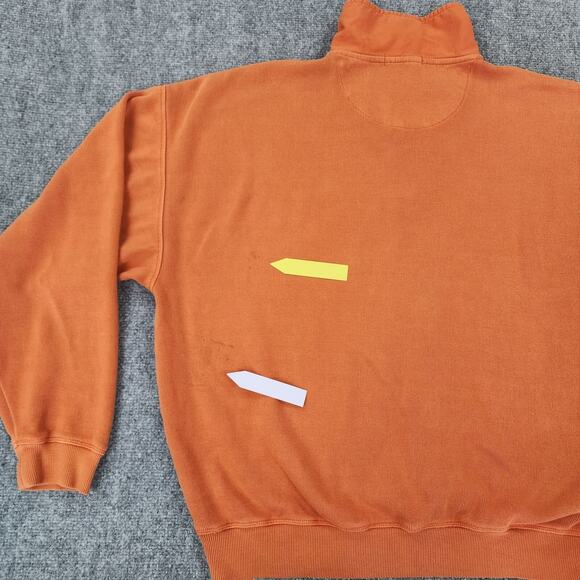 Tommy Bahama Pullover Sweater Mens Large Orange 1/4 Zip Relax Coastal Casual - Picture 15 of 16
